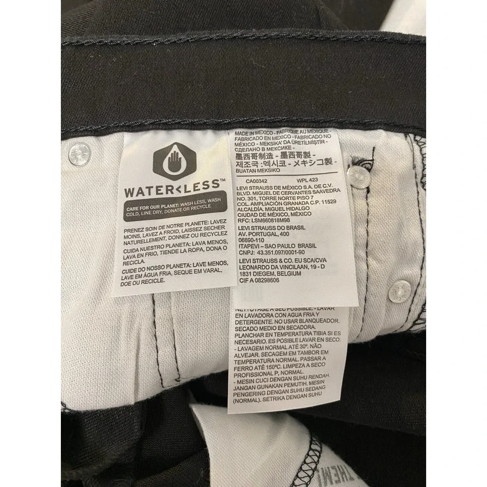 Levi's 510 Skinny Jeans Black 32x34 Mens‎ 2019 WaterLess Stretch Denim